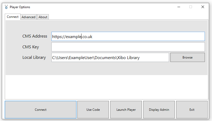 Windows Player Options