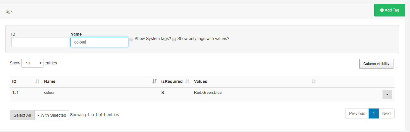 Filter Tags