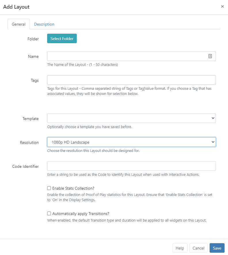 Add Layout Form